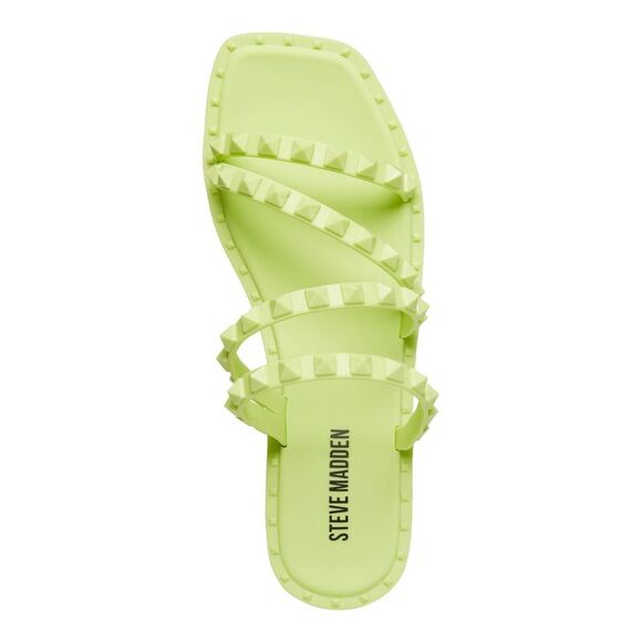NWT STEVE MADDEN Womens Green Skyler J Toe Block Heel Slip On Slide Sandals 6 M - Picture 3 of 5